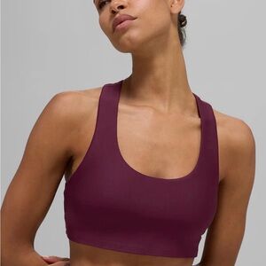 ALO Yoga airlift advantage racerback bra in burgundy